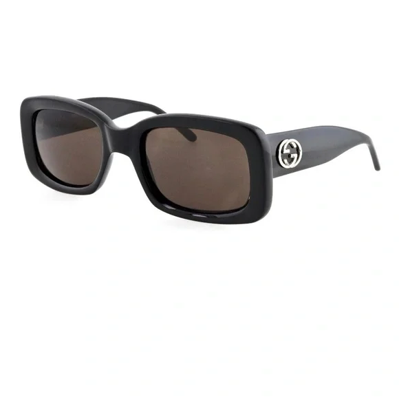 NEW GUCCI RECTANGULAR BLACK SUNGLASSES. GG2407/S807 51 mm. Unisex. MADE IN ITALY - Picture 3 of 8